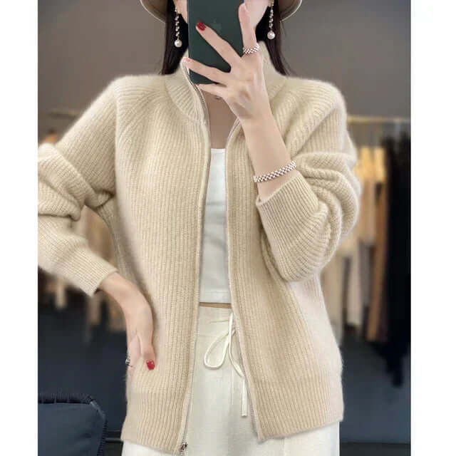 Julia | Damen Klassische Strickjacke mit Langarm