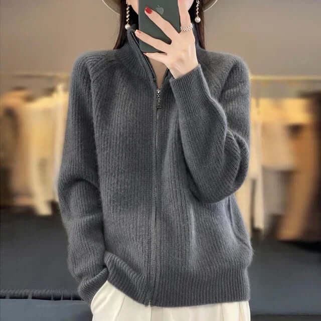 Julia | Damen Klassische Strickjacke mit Langarm