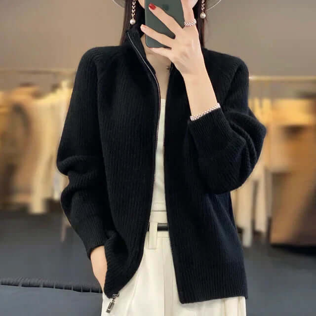 Julia | Damen Klassische Strickjacke mit Langarm