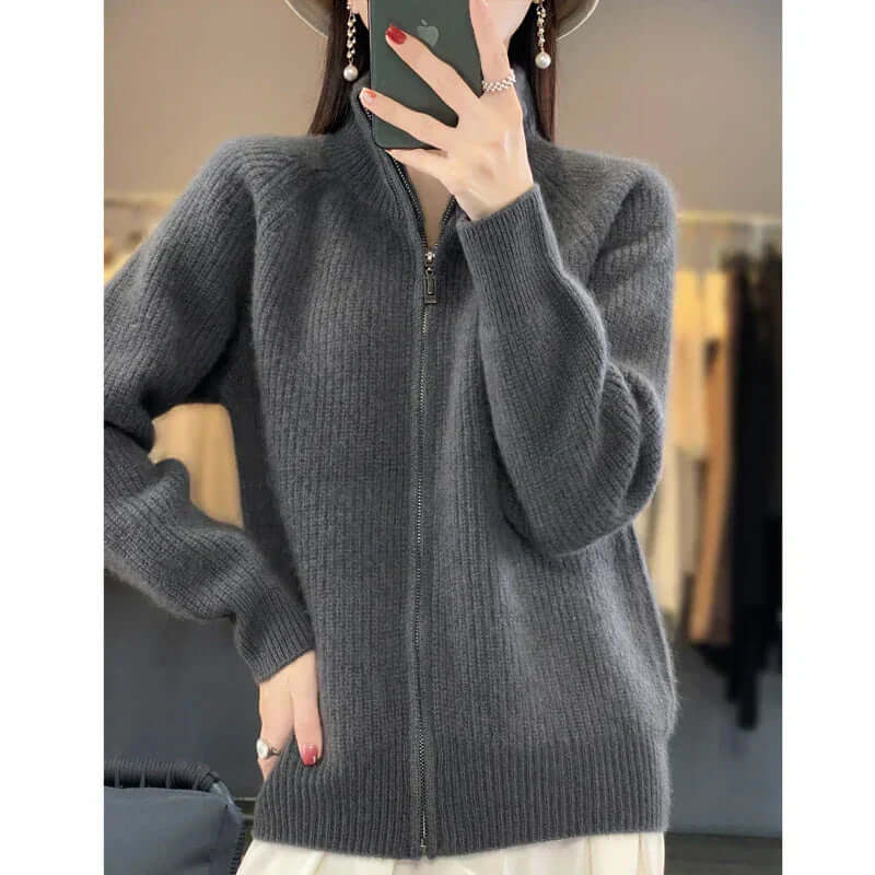 Julia | Damen Klassische Strickjacke mit Langarm
