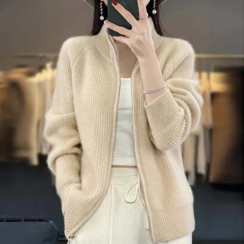 Julia | Damen Klassische Strickjacke mit Langarm