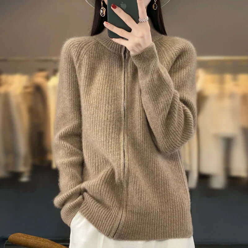 Julia | Damen Klassische Strickjacke mit Langarm