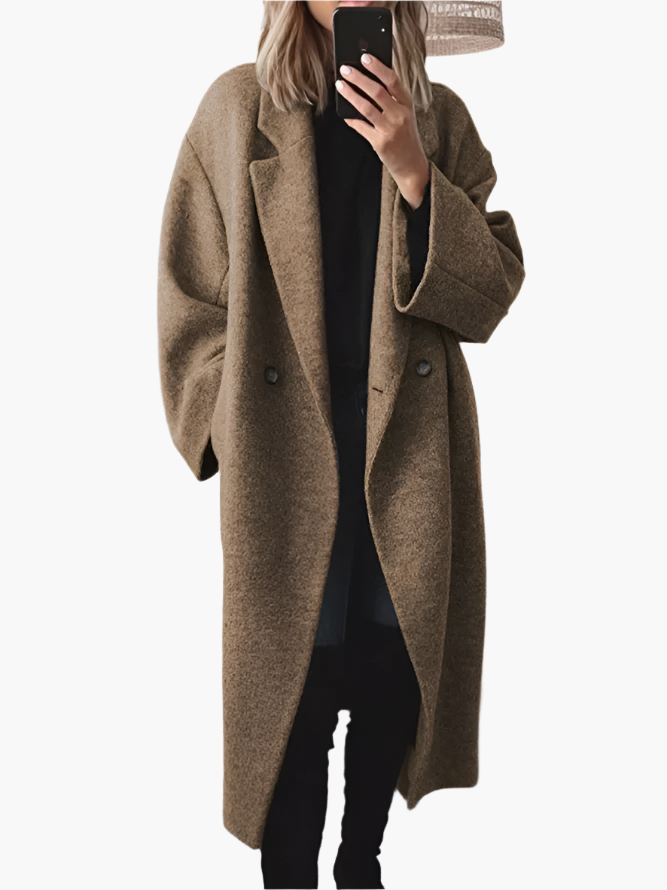 Laura | Damen Loose Fit Button Mantel im eleganten Design