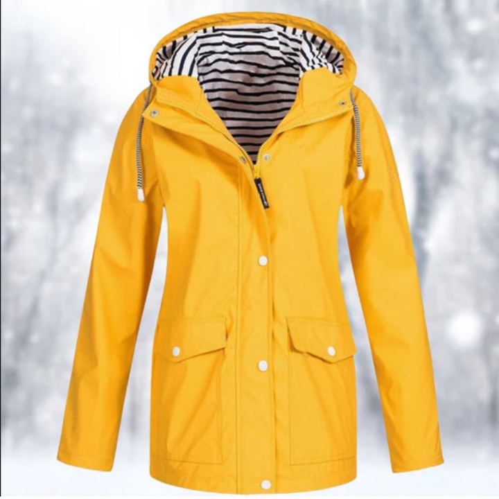 Carolin | Damen Jacke mit Kapuze, Reißverschluss und Fronttaschen