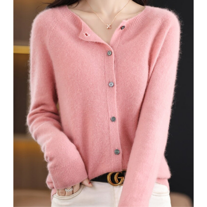 Katharina | Damen Strickjacke mit klassischer Knopfleiste