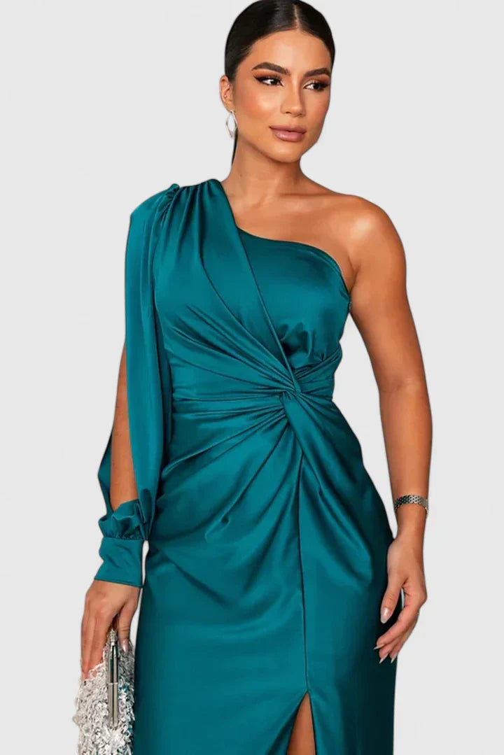 Kirsten | Damen Abendkleid mit Einer Schulter und Raffung