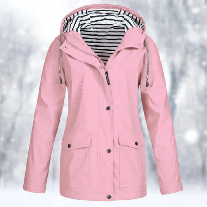 Carolin | Damen Jacke mit Kapuze, Reißverschluss und Fronttaschen