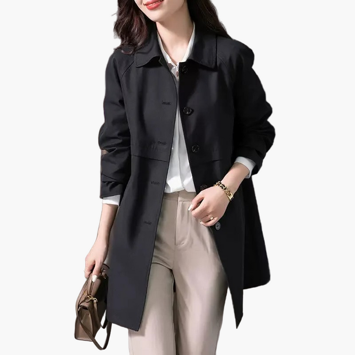 Jana | Damen Winter Button-Up Mantel im klassischen Stil