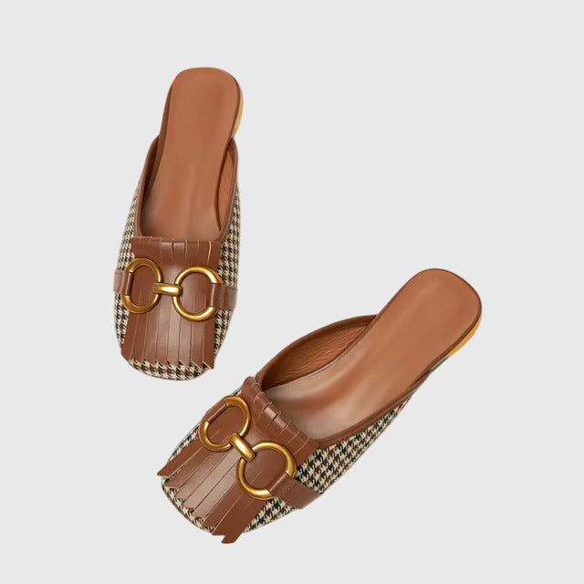 Pauline | Damen Slip-On Sandalen mit Schnallendesign