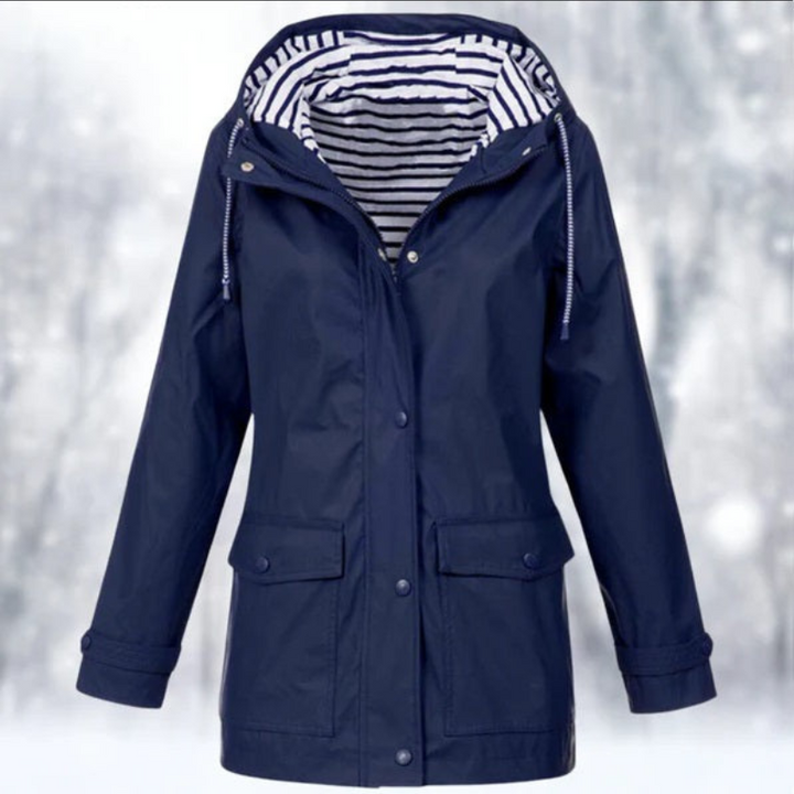 Carolin | Damen Jacke mit Kapuze, Reißverschluss und Fronttaschen
