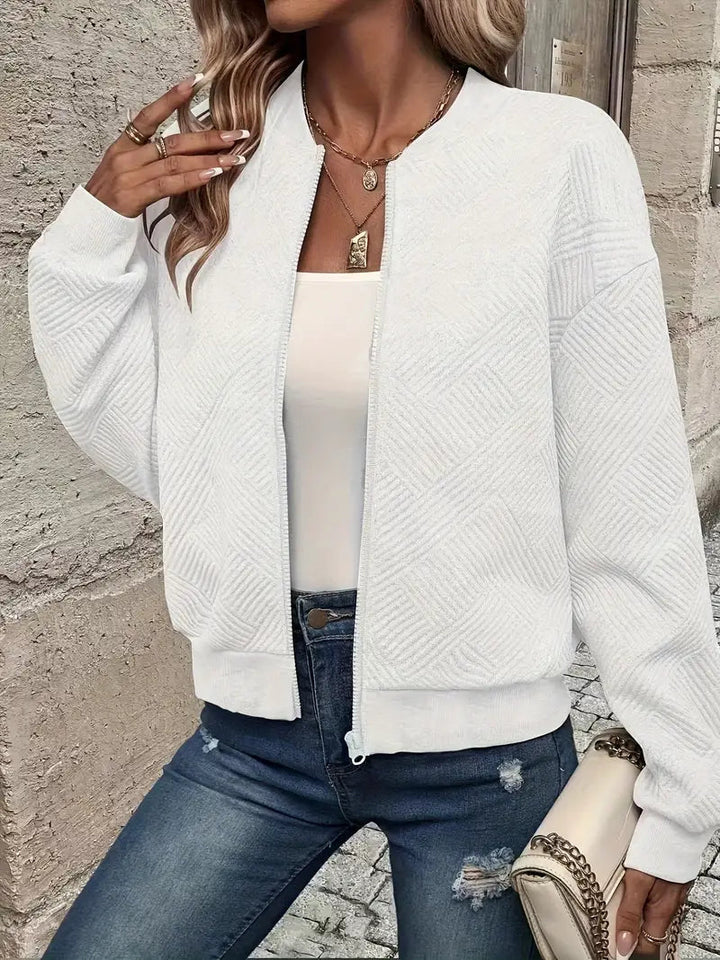 Jessica | Damen Strickjacke mit Reißverschluss und Struktur