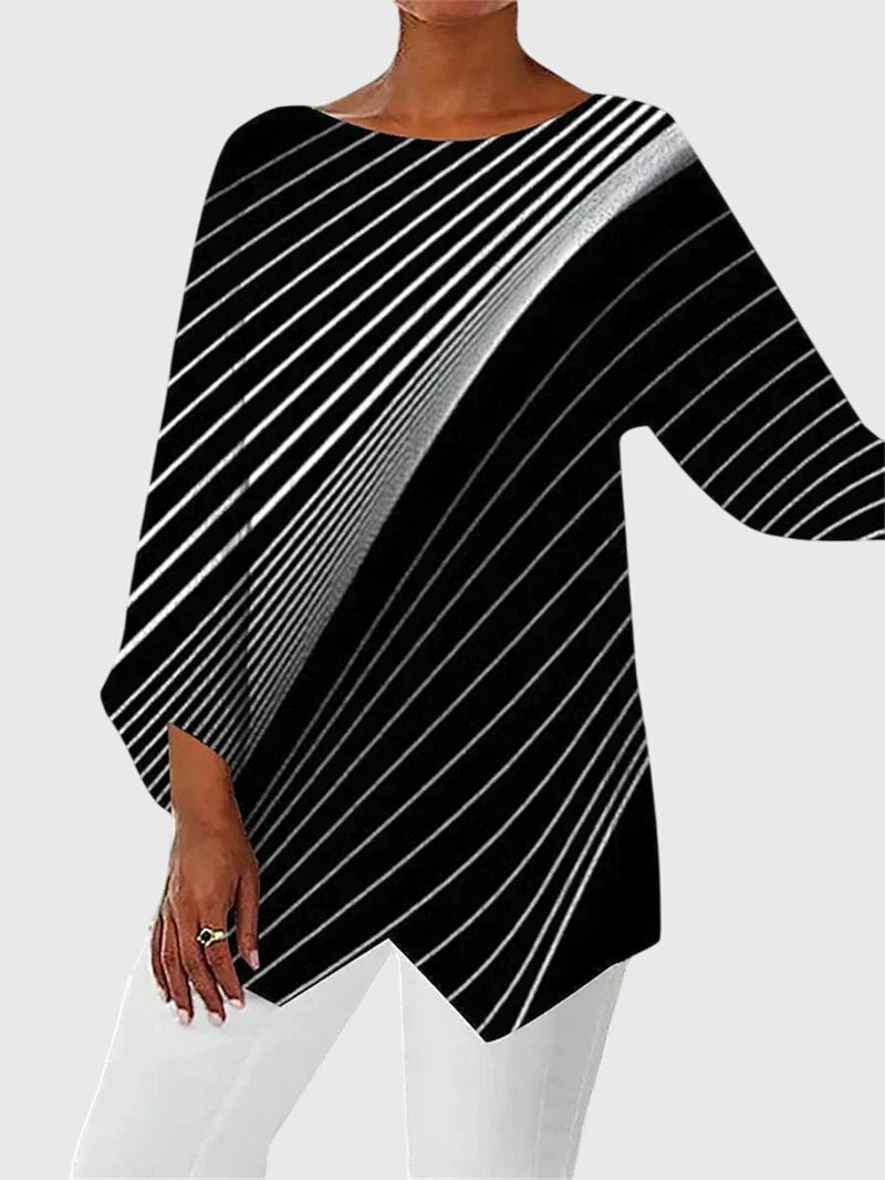 Dorothea | Damen Langarmtop mit Schmetterlingsmuster