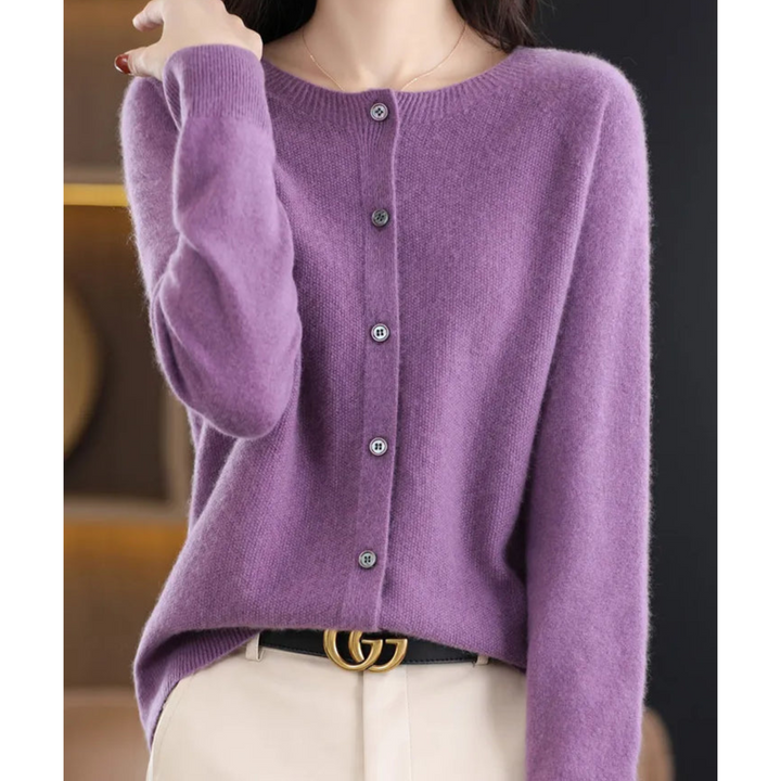 Katharina | Damen Strickjacke mit klassischer Knopfleiste