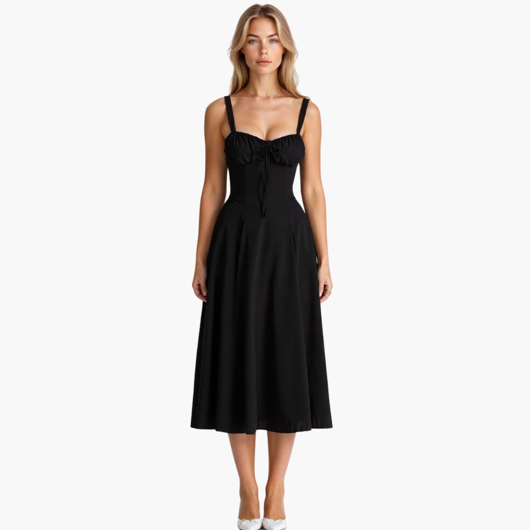 Hanna | Stilfull Bustier Midi Kjole
