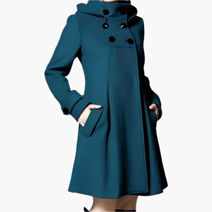 Lena | Damen Button-Up Kapuzenmantel im eleganten Design