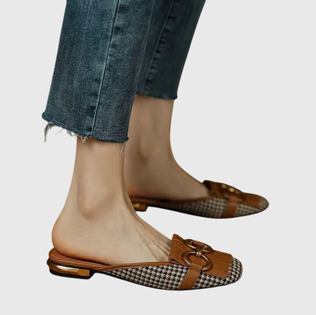 Pauline | Damen Slip-On Sandalen mit Schnallendesign