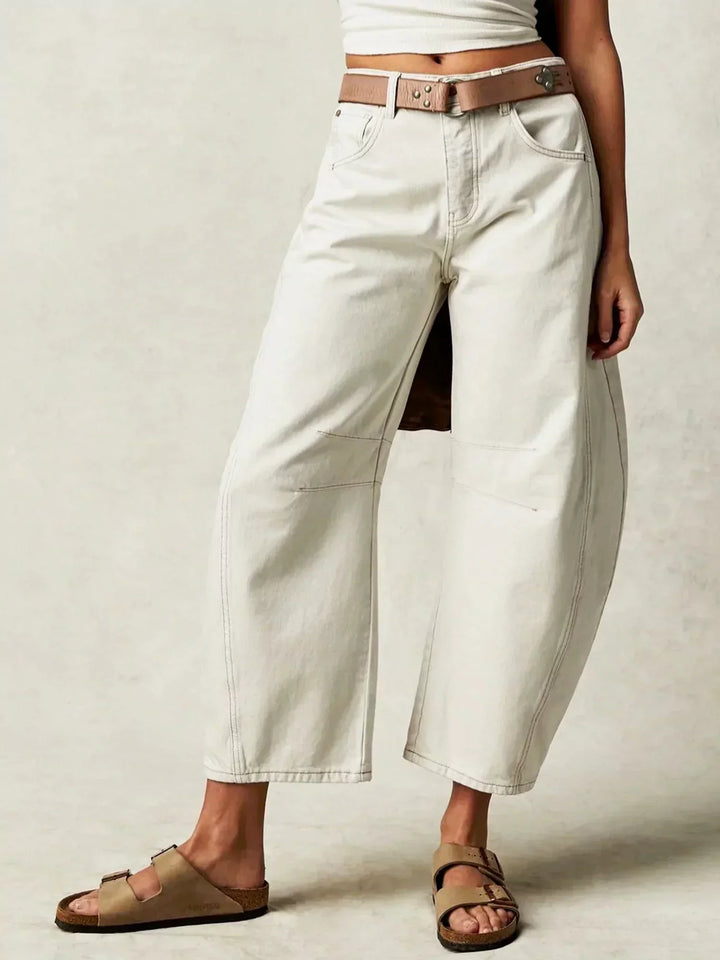 Gabriela | Damen Bedruckte Jeans mit Weitem Bein