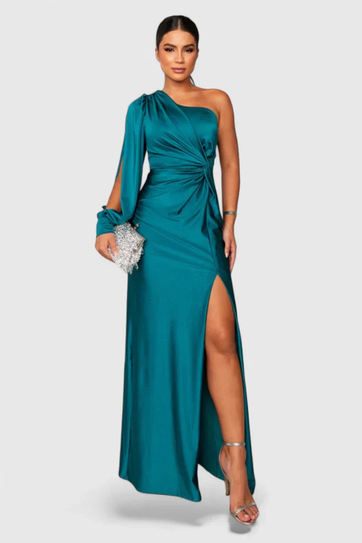 Kirsten | Damen Abendkleid mit Einer Schulter und Raffung