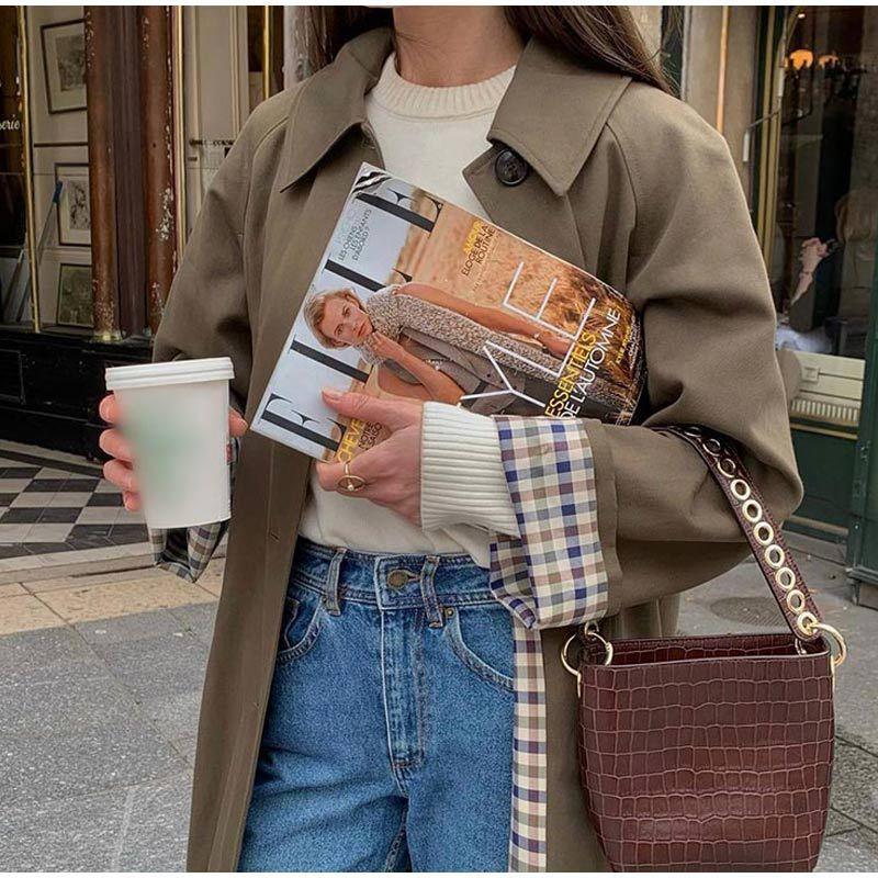 Felicia | Damen Wasserfester Langer Wintertrenchcoat mit kariertem Futter