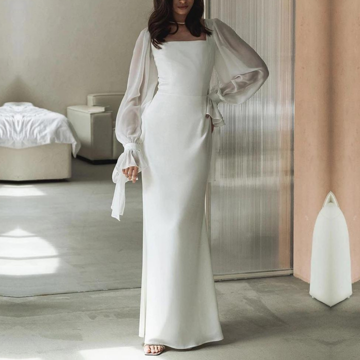 Emilia | Damen Schulterfreies langes Kleid für Hochzeitsgäste