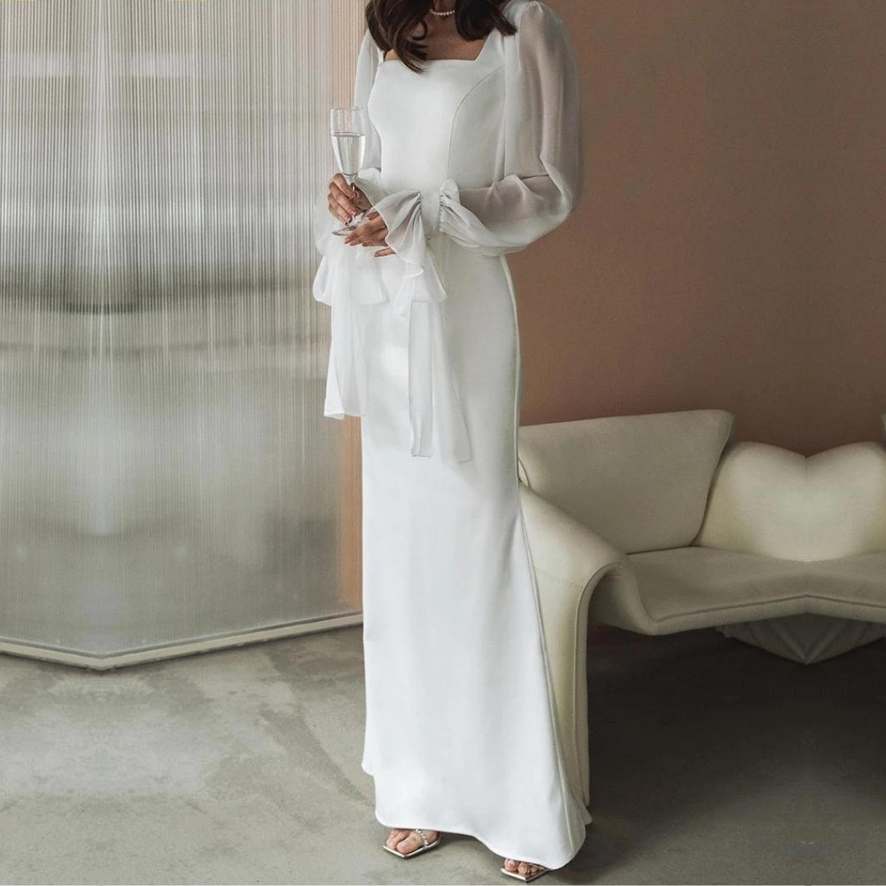 Emilia | Damen Schulterfreies langes Kleid für Hochzeitsgäste
