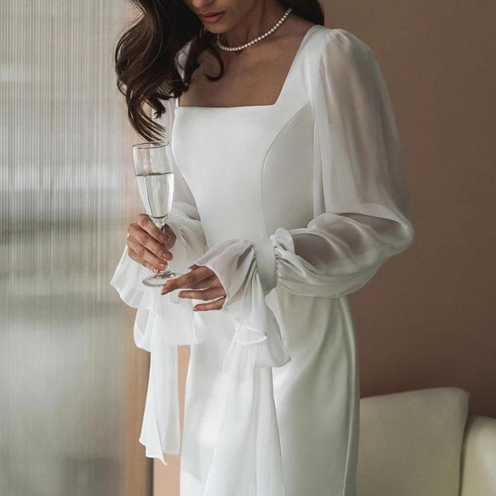 Emilia | Damen Schulterfreies langes Kleid für Hochzeitsgäste