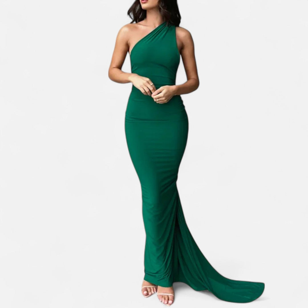 Lara | Damen Maxikleid mit Ein-Schulter-Neckholder