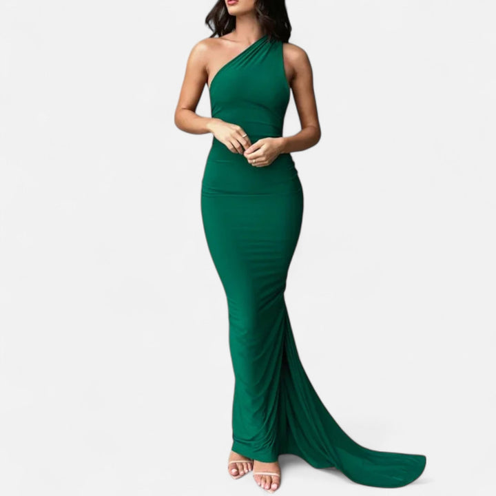 Lara | Damen Maxikleid mit Ein-Schulter-Neckholder