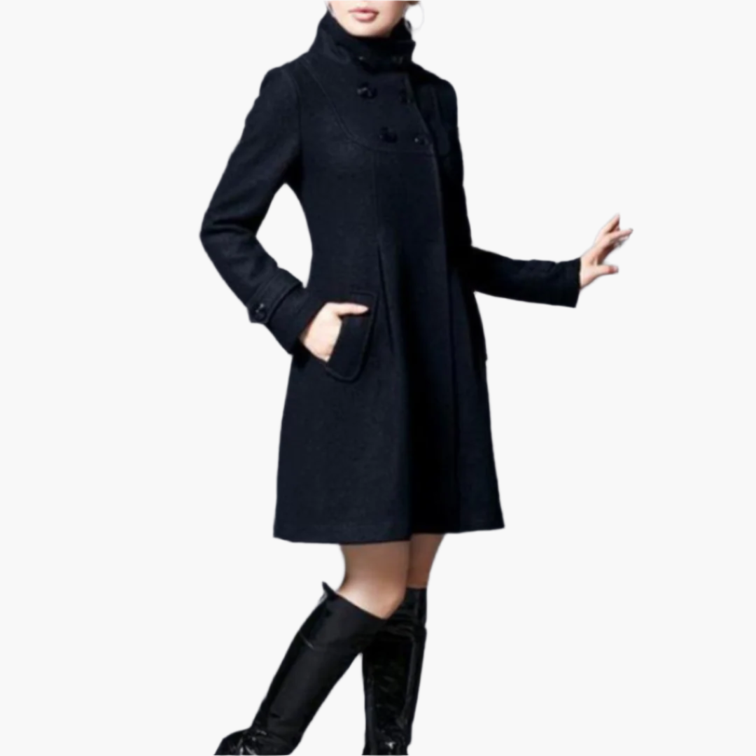 Lena | Damen Button-Up Kapuzenmantel im eleganten Design