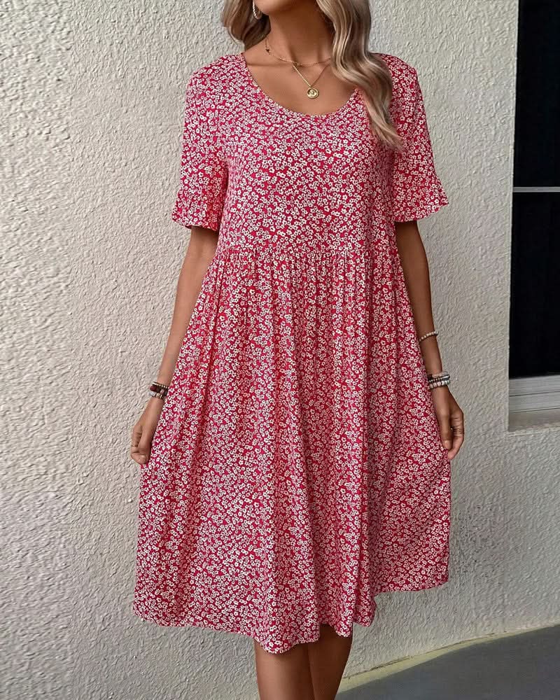 Caroline | Komfortabel Blomstret Sommerkjole