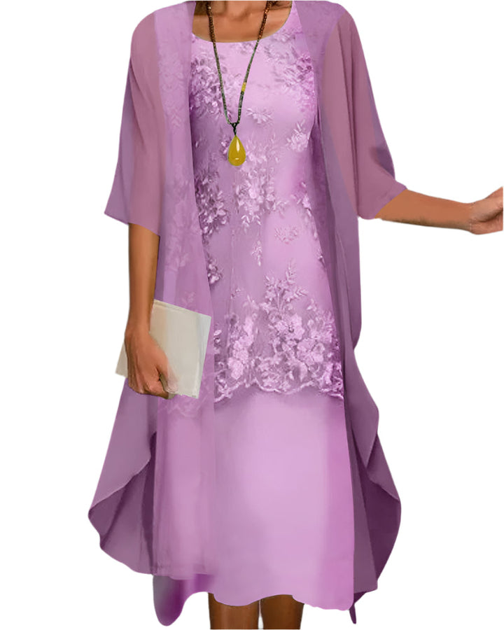 Verena | Damen Midikleid aus floraler Spitze für den Abend