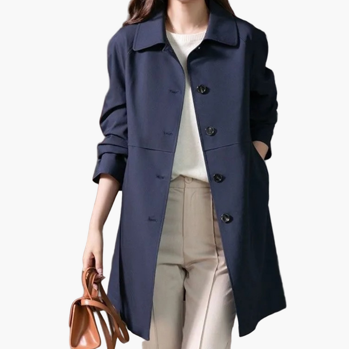 Jana | Damen Winter Button-Up Mantel im klassischen Stil