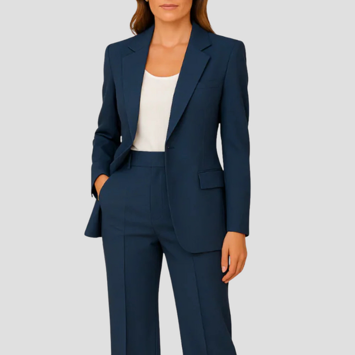 Laura | Damen Maßgeschneidertes Anzug-Set mit langem Blazer und Hose