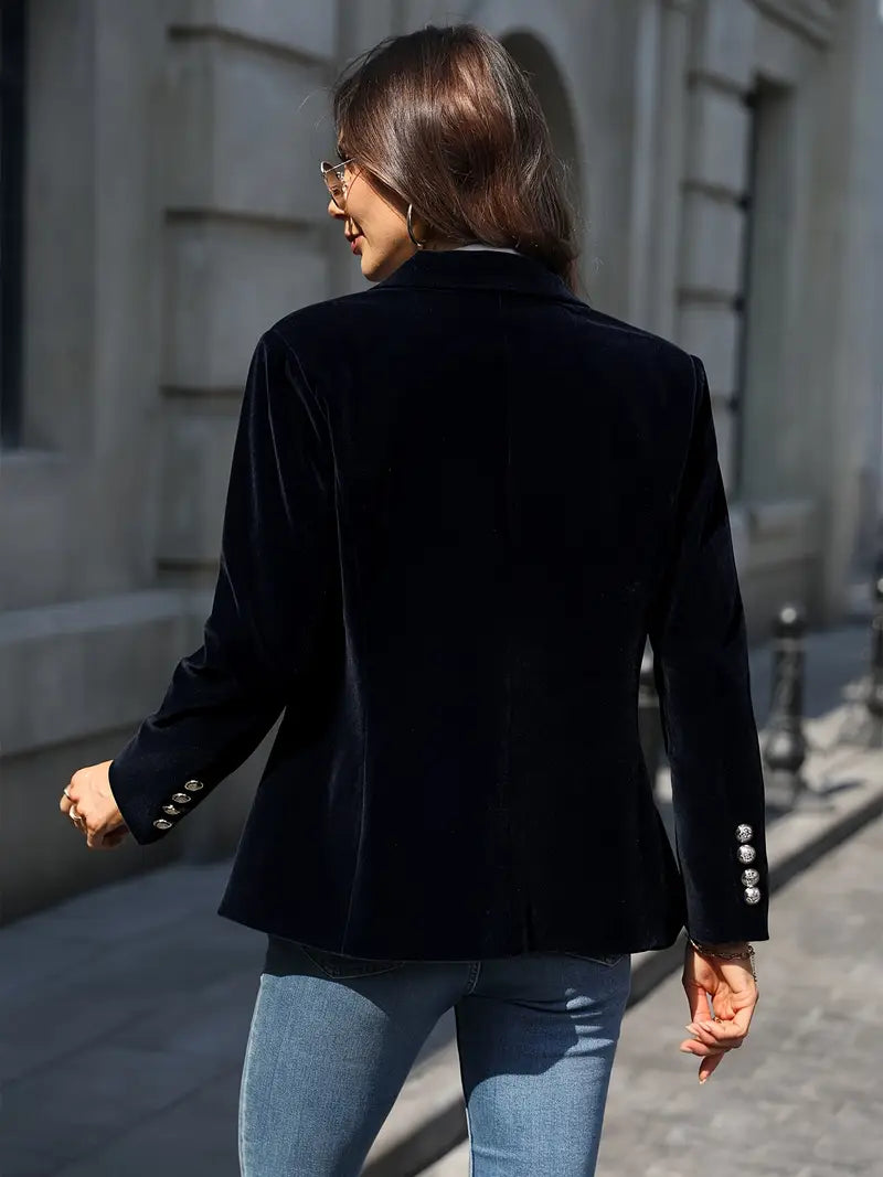 Sabina | Damen Klassischer Blazer mit Ein-Knopf-Verschluss