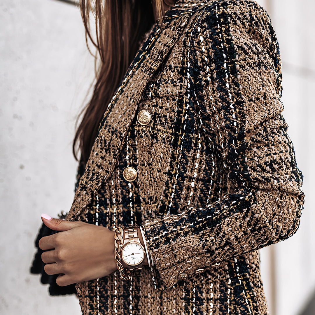 Katharina | Damen taillierter Karoblazer für die Arbeit