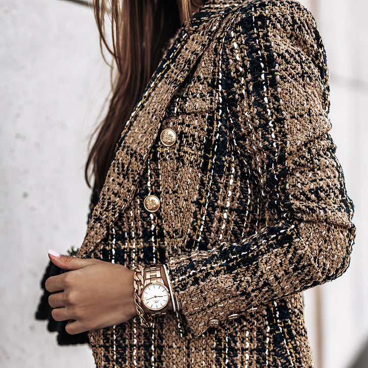 Katharina | Damen taillierter Karoblazer für die Arbeit