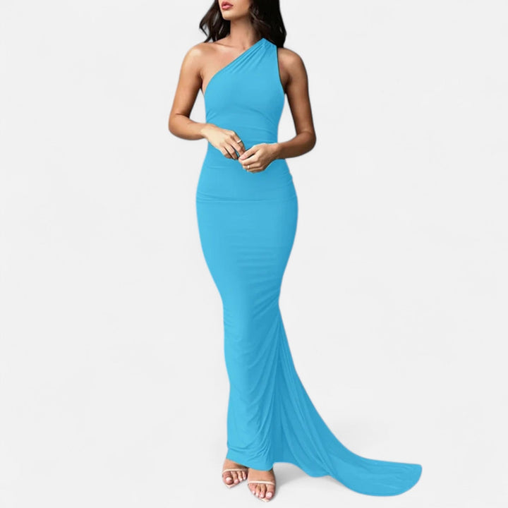 Lara | Damen Maxikleid mit Ein-Schulter-Neckholder