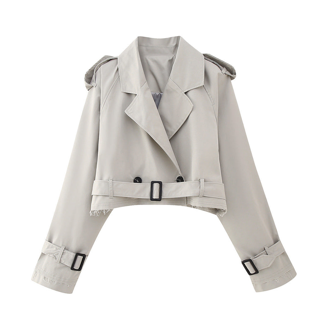 Karla | Damen Schicker kurzer Trenchcoat mit Gürtel