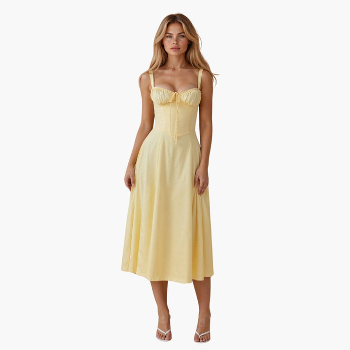 Hanna | Stilfull Bustier Midi Kjole