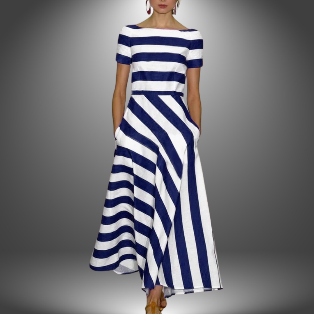 Heidi | Elegant Maxikjole med Korte Ermer