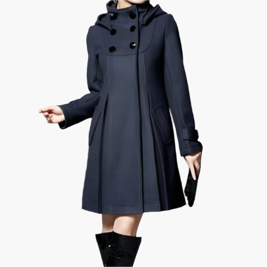 Lena | Damen Button-Up Kapuzenmantel im eleganten Design