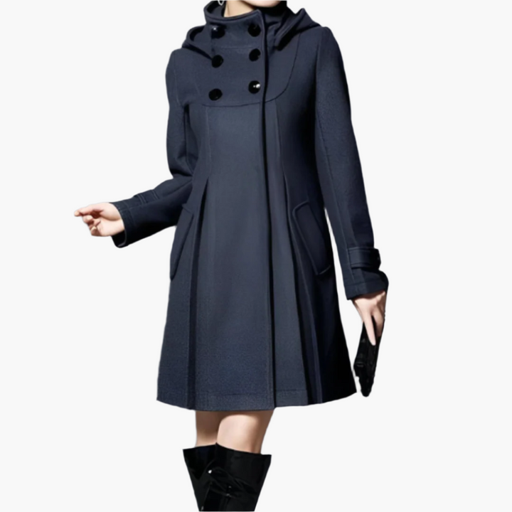 Lena | Damen Button-Up Kapuzenmantel im eleganten Design