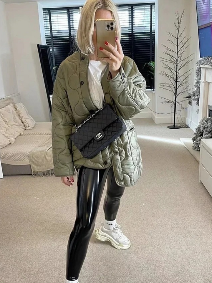 Daniela | Damen Freizeit-Steppjacke mit Knopfleiste