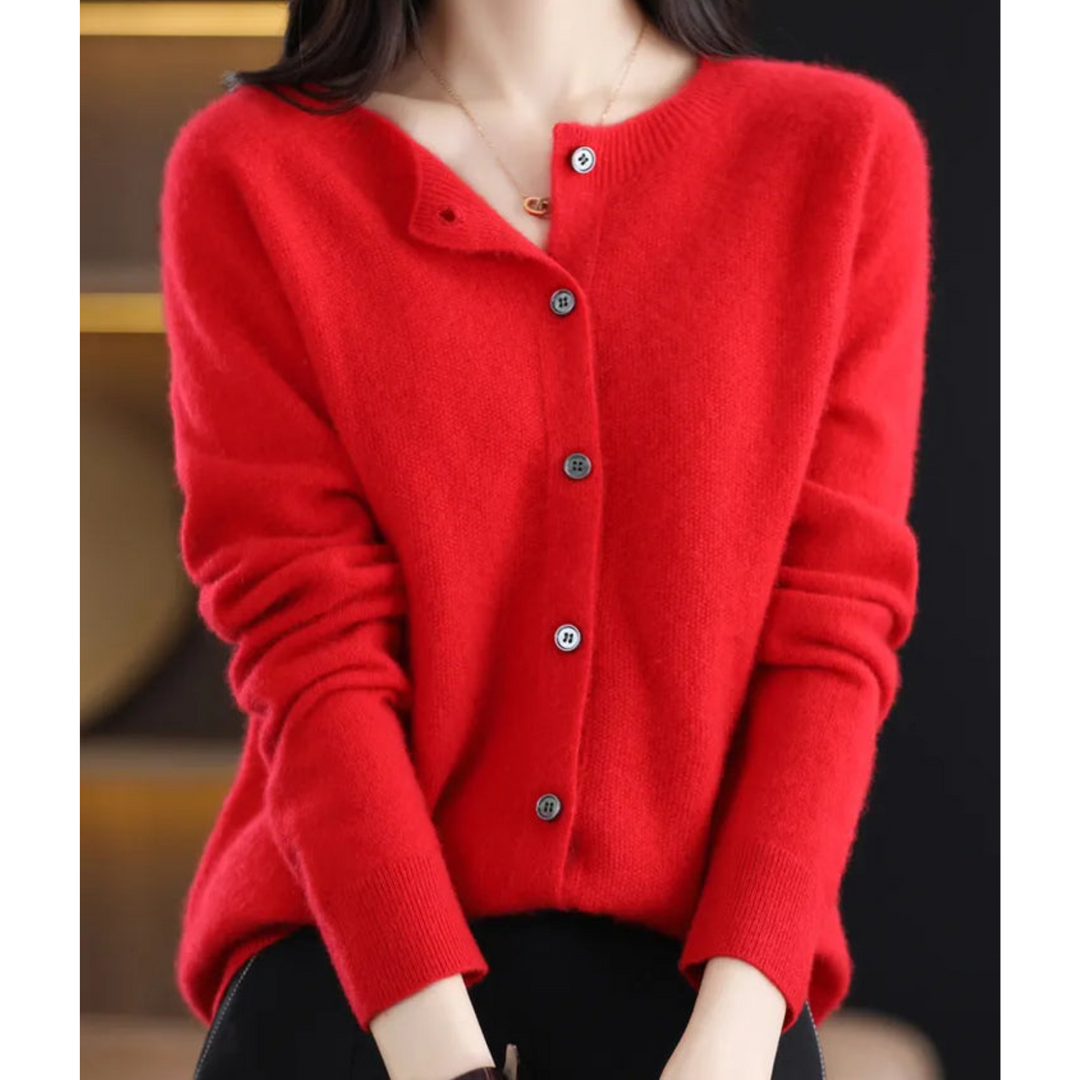 Katharina | Damen Strickjacke mit klassischer Knopfleiste