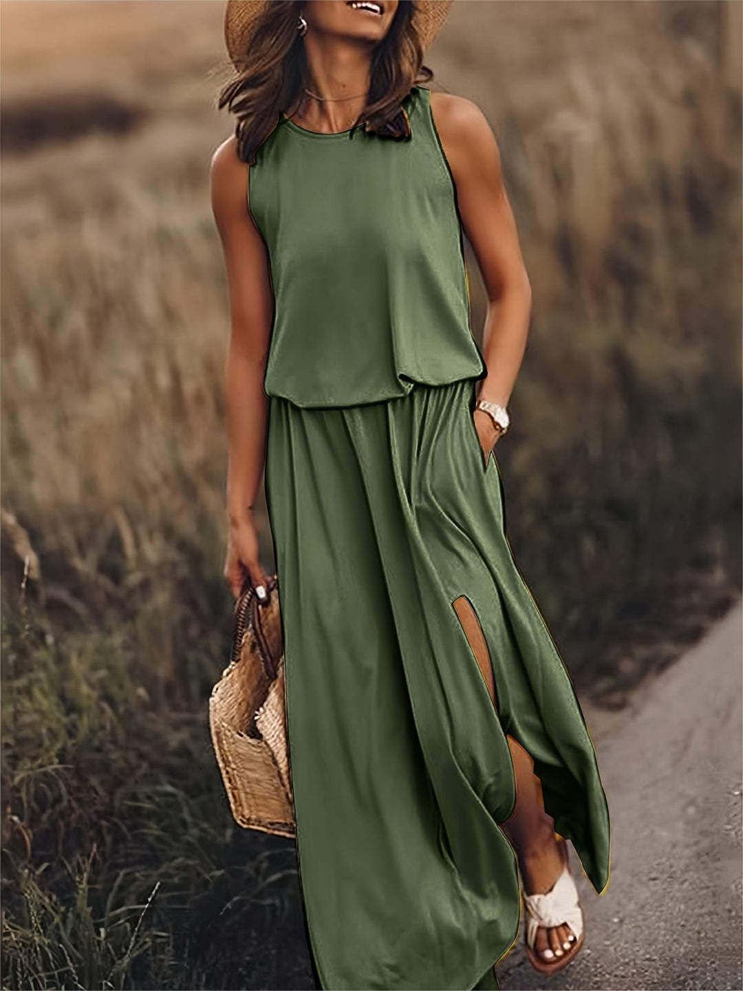 Elegant Boho Maxi Kjole for Kvinner