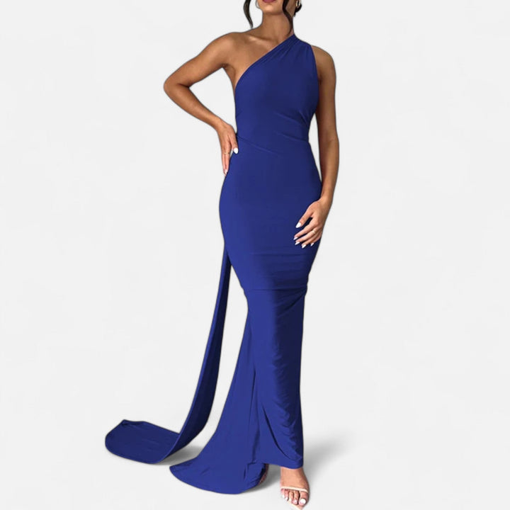 Lara | Damen Maxikleid mit Ein-Schulter-Neckholder