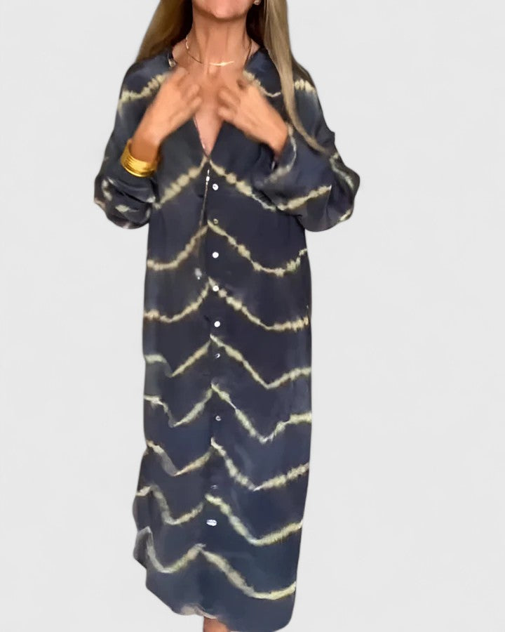 Pauline | Damen Batik Hemdblusenkleid