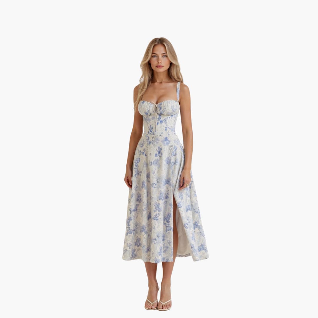 Hanna | Stilfull Bustier Midi Kjole