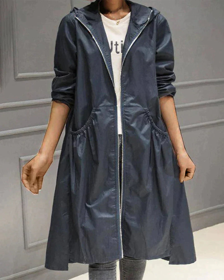 Lydia | Damen Winter-Jacke mit Kapuze und Reißverschlüssen sowie Taschen