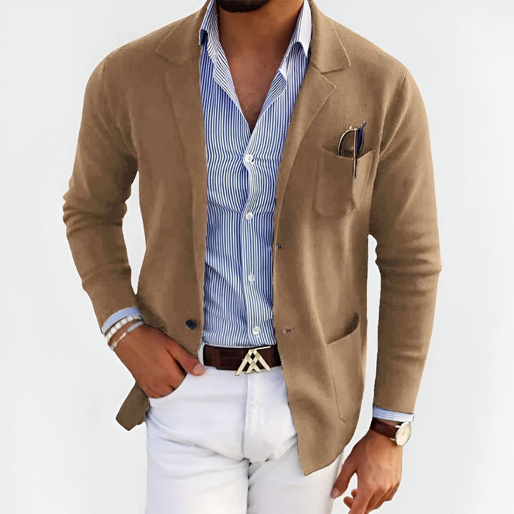 Gustav | Uformell Blazer med Stripet Skjorte